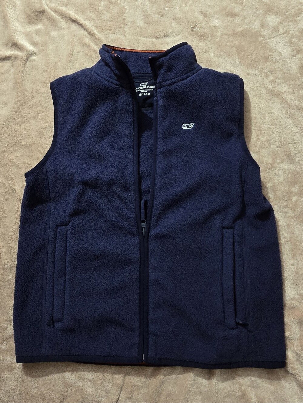 Vineyard Vines Boy's Harbor Fleece Vest Nautical Navy Size M 12-14